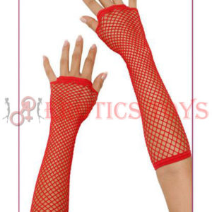 Código: 34 Long Fishnet Gloves, Red
