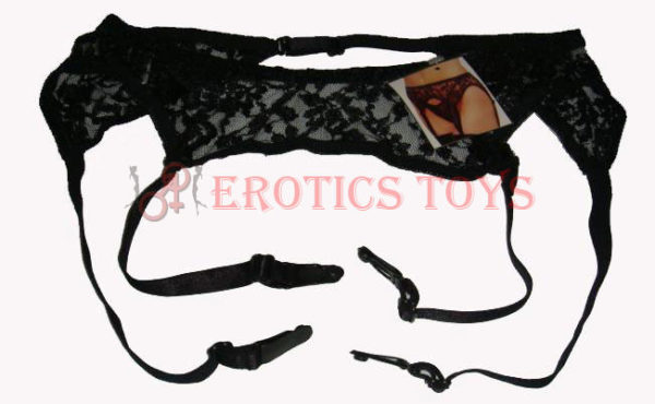 Código: 124 Stretch Lace Garter Belt w/Adjustable Garters Black O/S