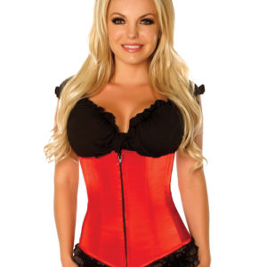 Código: 1402 Underbust Corset w/Zip Up Front Red. Size: SM-MD-LG.