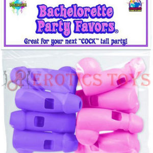 Código: 2433 Bachelorette Party Favors Whistles - Pink & Purple Pack of 8