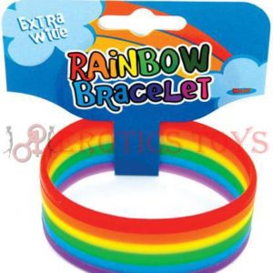 Código: 3035 Thick Rainbow Rubber Band Bracelet 1"