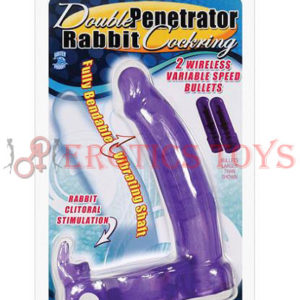 Código: 423 Double Penetrator Rabbit Cockring - Purple