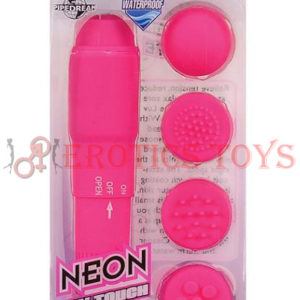 Código: 5424 Neon Luv Touch Mini Mite Waterproof 4 Interchangeable Heads Pink