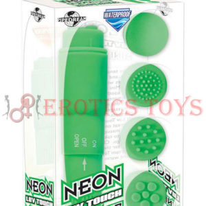 Código: 5425 Neon Luv Touch Mini Mite Waterproof 4 Interchangeable Heads Green