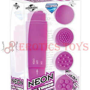 Código: 5426 Neon Luv Touch Mini Mite Waterproof 4 Interchangeable Heads Purple