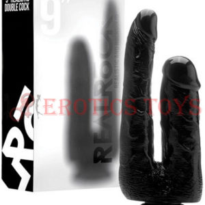 Código: 1821 Shots RealRock 6.3" Realistic Double Cock w/Suction Cup - Black