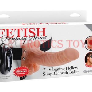 Código: 2594	Fetish Fantasy Series 7" Vibrating Hollow Strap On w/Balls - Flesh