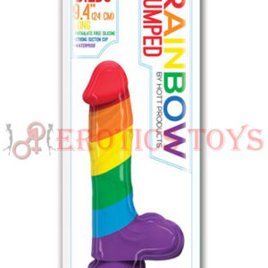 Código: 3096 Rainbow Pumped Dildo w/Suction Cup & Balls