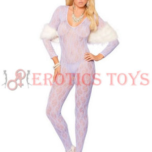Código: 2909 Vivace Long Sleeve Lace Bodystocking w/Open Crotch Lilac QN