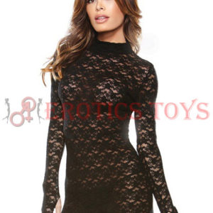 Código: 2961 Vixen Collared Lace Dress w/G-String Black O/S
