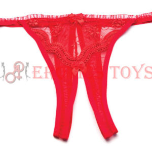 Código: 88 Scalloped Embroidery Crotchless Panty Red O/S-1X/2X-3X/4X
