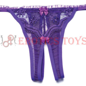 Código: 87 Scalloped Embroidery Crotchless Panty Purple O/S