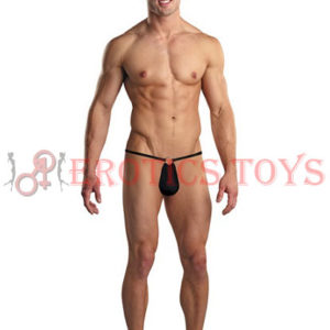 Código: 177 Male Power G-String w/Front Ring Black O/S