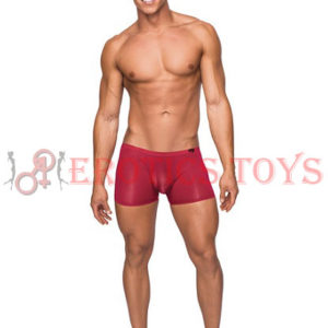 Código: 190 Seamless Sleek Short w/Sheer Pouch Red SM-MD-LG-XL
