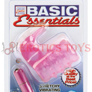 Código: 431 Basic Essentials Stretchy Vibrating Bunny Enhancer - Pink