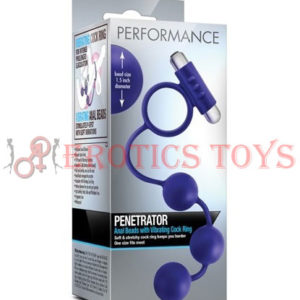 Código: 442 Blush Performance Anal Beads w/Vibrating Cockring - Indigo