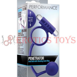 Código: 444 Blush Performance Penetrator Anal Ball w/Vibrating Cock Ring - Indigo