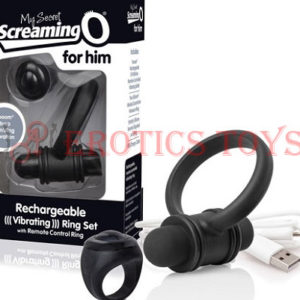 Código: 476 Screaming O My Secret Bullet & Ring for Him - Black