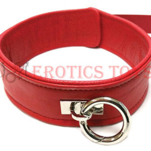 Código: 892 Rouge Plain Leather Collar - Red
