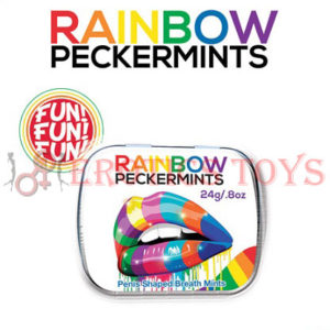 Código: 922 Rainbow Pecker Shape Candies in Tin-Carded