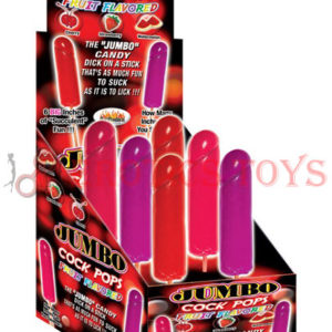 Código: 974 Jumbo Fruit Flavor Cock Pops - Display of 6