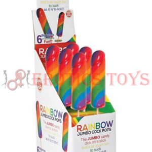 Código: 976 Jumbo Rainbow Cock Pops - Display of 6