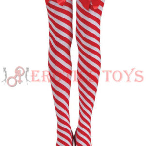 Código: 78 Candy Cane Thigh Highs Red/White O/S