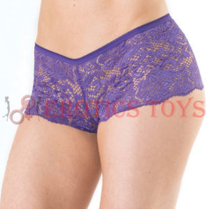 Código: 112 Low Rise Stretch Scallop Lace Booty Short Purple