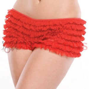 Código: 107 Ruffle Shorts w/Back Bow Detai Red
