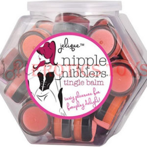 Código: 1232 Jelique Nipple Nibblers Tingle Balm Mini Fishbowl - 3 g Asst. Flavors Bowl of 36