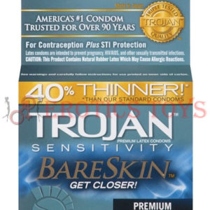 Código: 1324 Trojan Bareskin Condoms - Box of 3