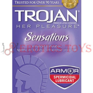 Código: 1331 Trojan Her Pleasure Spermicidal Lubricant Condoms - Box of 12