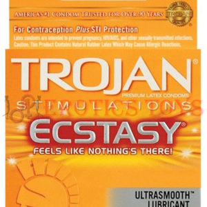 Código: 1334 Trojan Ultra Ribbed Ecstasy Condoms - Box of 3