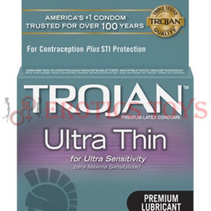 Código: 1336 Trojan Ultra Thin Lubricated Condoms - Box of 3