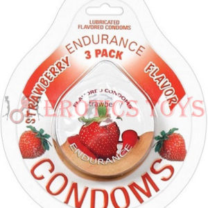 Código: 1348 Endurance Flavored Condom - Strawberry Pack of 3