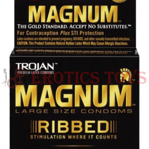 Código: 1360 Trojan Magnum Ribbed Condoms - Box of 3