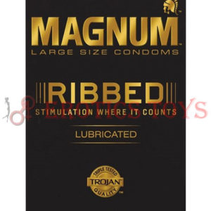 Código: 1361 Trojan Magnum Ribbed Condoms - Box of 12