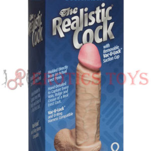 Código: 1647 Realistic Cock w/Balls - 8" White