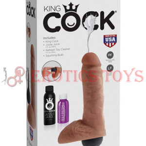Código: 1658 King Cock 8" Squirting Cock w/Balls - Tan