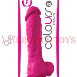 Código: 1680 Colours Pleasures Silicone 8" Dildo w/Suction Cup - Electric Pink