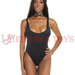 Código: 1753 Fashion Bunny Teddy w/Tail, Collar, & Headpiece Black O/S