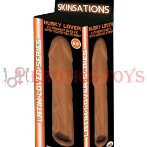 Código:	2329	Skinsations Latin Lover 6.5" Husky Extension Sleeve w/Scrotum Strap