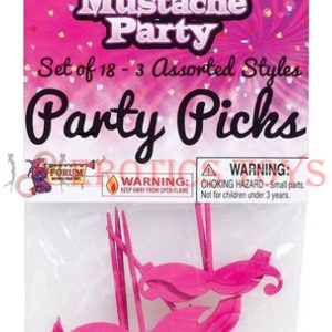 Código:	2487	Mustache Party Party Picks - Pink