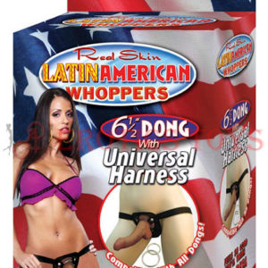 Código:	2562	Real Skin Latin American Whoppers 6.5" Dong w/Universal Harness