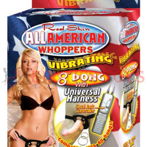 Código:	2563	Real Skin All American Whoppers Vibrating 8" Dong w/Universal Harness