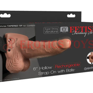Código:	2575	Fetish Fantasy Series 6" Hollow Rechargeable Strap On w/Balls - Tan