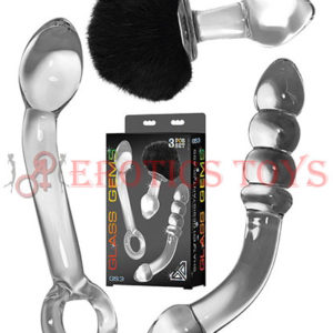 Código:	2873	Nobu Glass Gems 3 pc Set - Clear