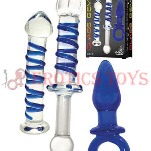 Código:	2874	Nobu Glass Gems 3 pc Set - Blue