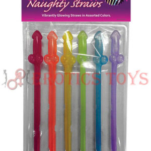 Código:	3010	Naughty Glow in the Dark Rainbow Straws - Pack of 6
