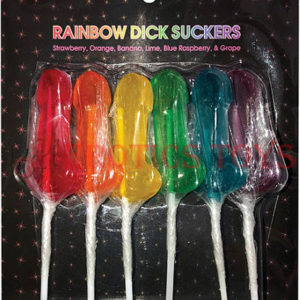 Código:	3013	Rainbow Dick Suckers - Asst. Colors/Flavors Pack of 6